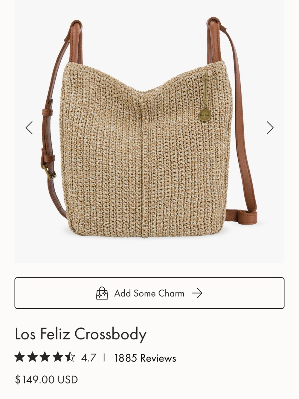 The Sak Los Feliz Crossbody - Hand Crochet Bamboo Static